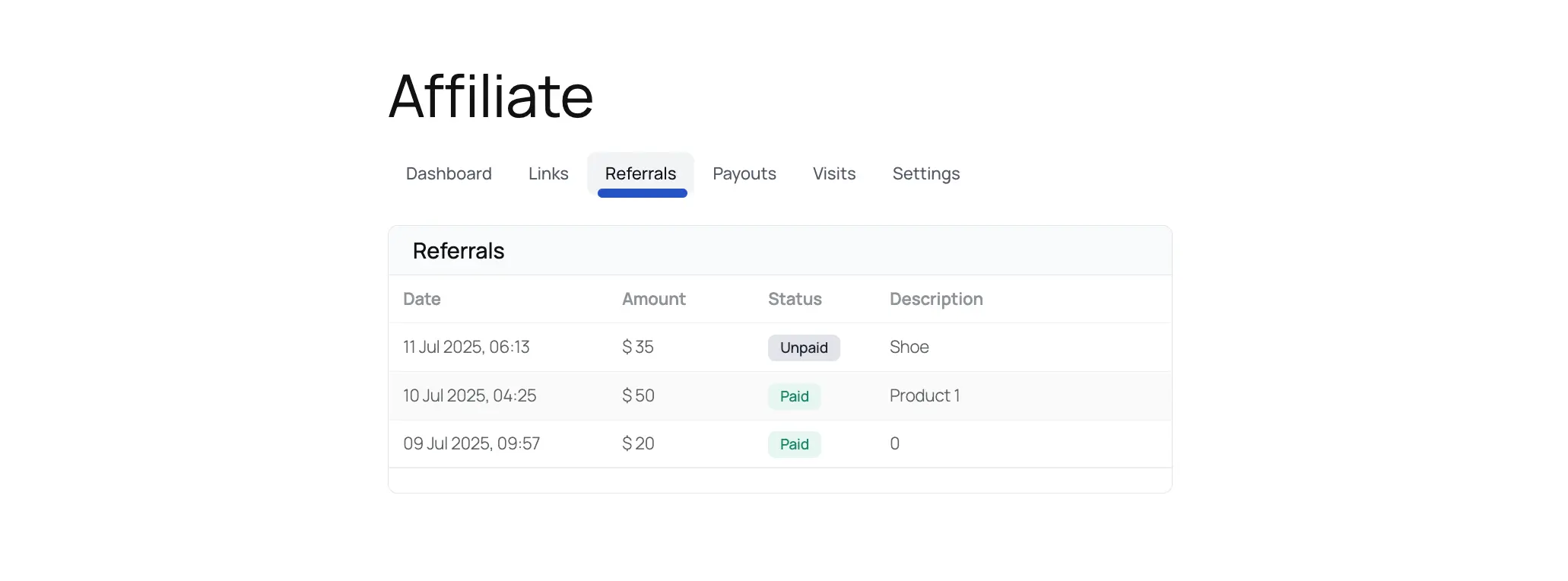 Referrals User Portal