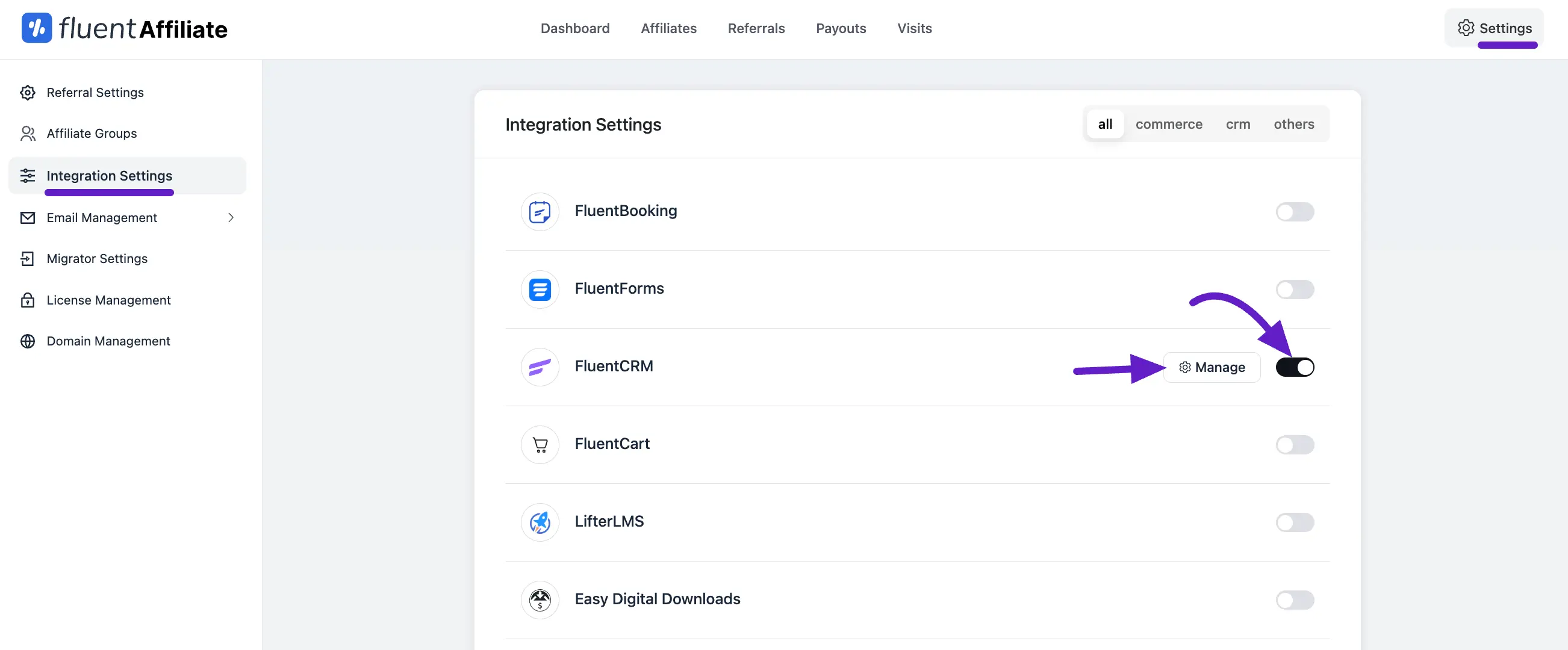 Integration Settings