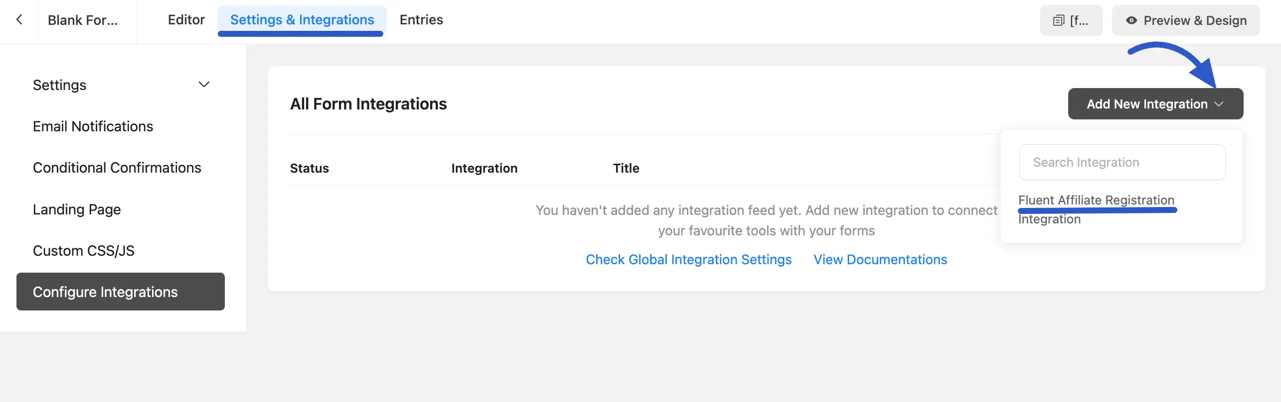 Settings & Integrations