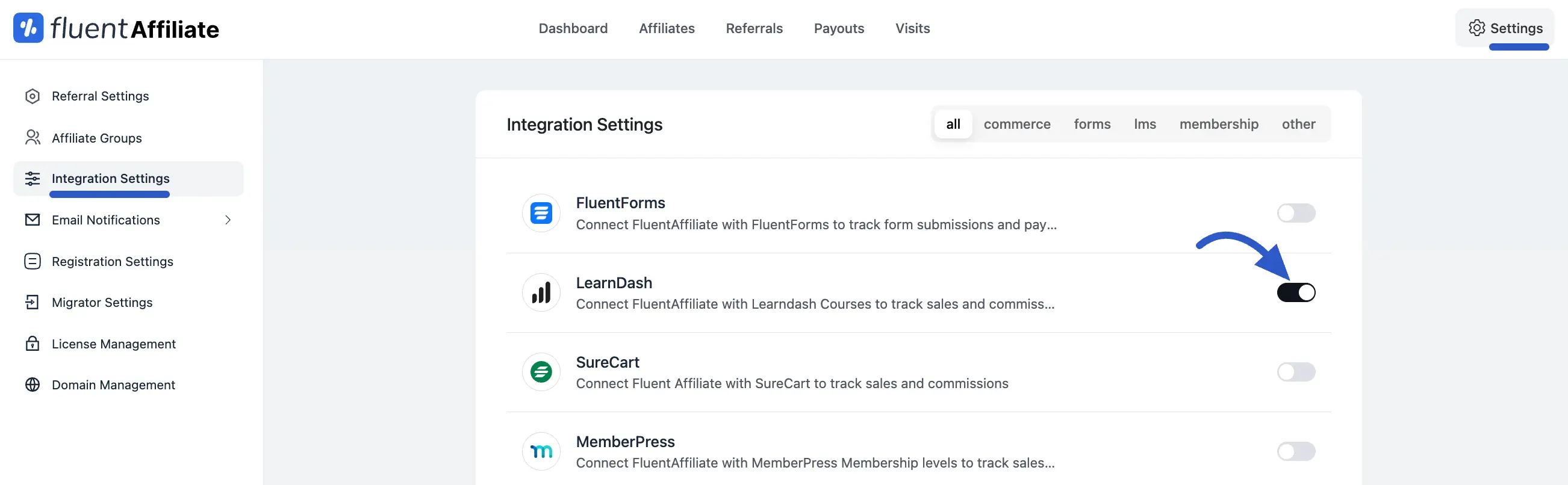 Integration Settings