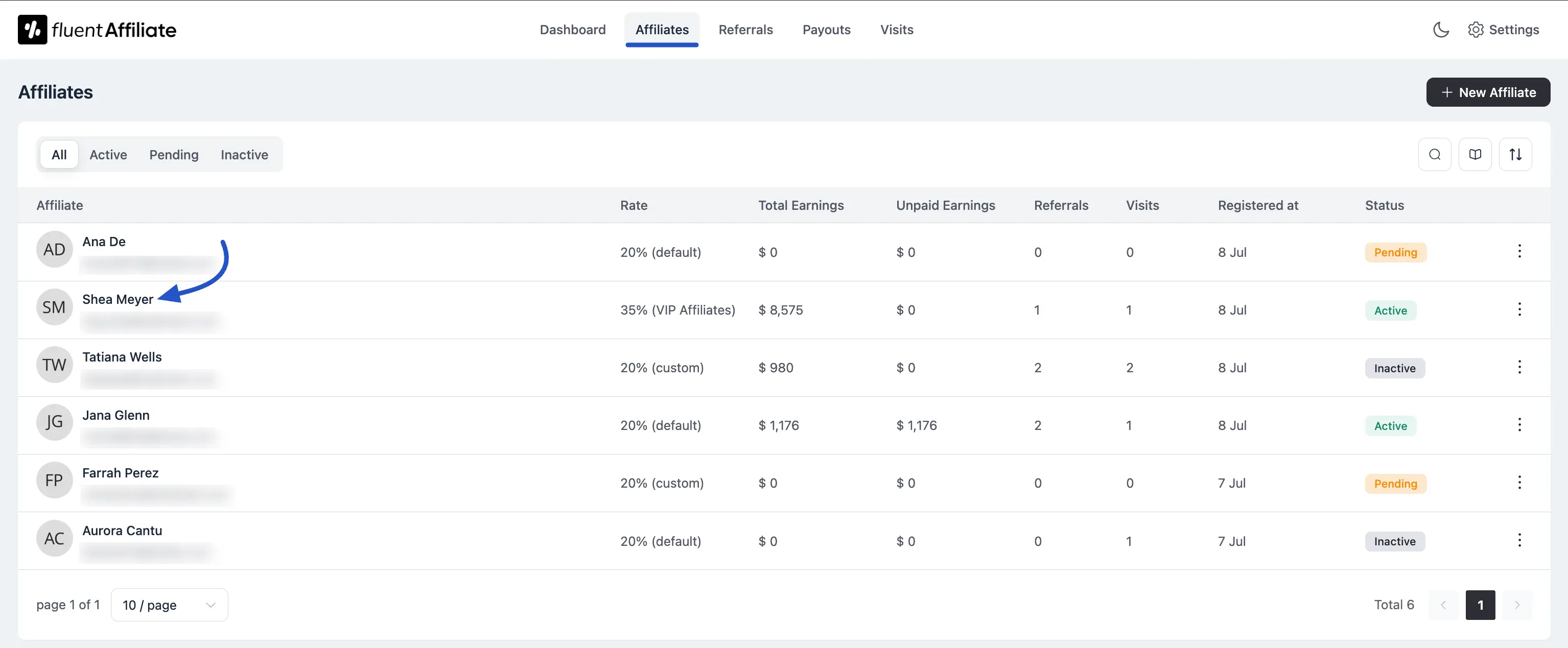 Affiliate Profile
