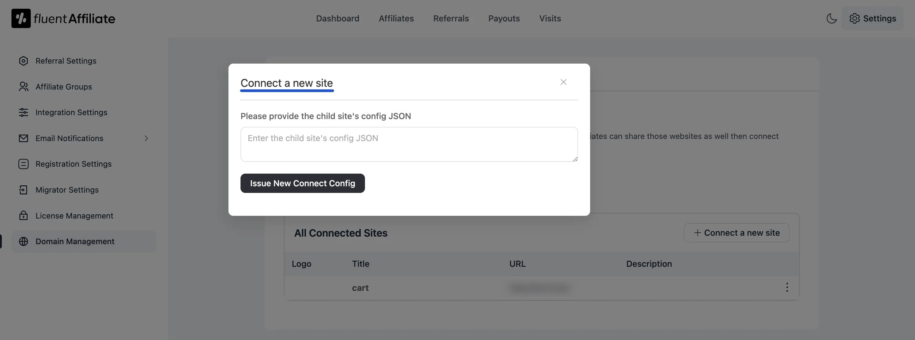 Cofig JSON popup